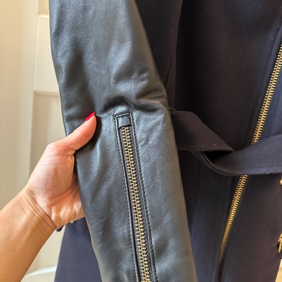 Mackage Dale belted Navy wool trench - Picture 5 of 10